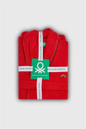 Benetton Home Bornoz Erkek Kadın Unisex Kırmızı %100 pamuk