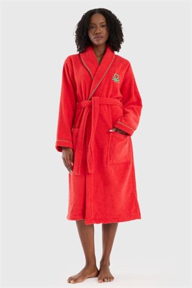Benetton Home Bornoz Erkek Kadın Unisex Kırmızı %100 pamuk