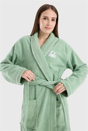 Benetton Home Bornoz Erkek Kadın Unisex Açık Yeşil %100 pamuk