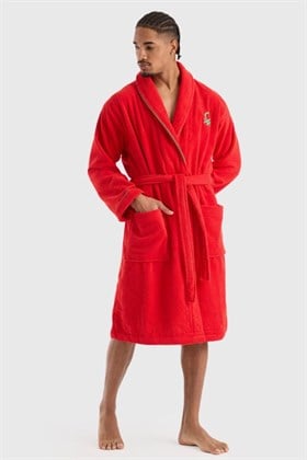 Benetton Home Bornoz Erkek Kadın Unisex Kırmızı %100 pamuk
