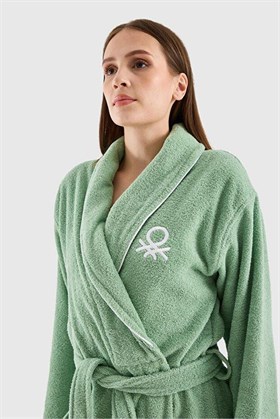 Benetton Home Bornoz Erkek Kadın Unisex Açık Yeşil %100 pamuk