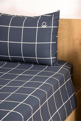 Benetton Home Gri Çizgili Tek Kişilik Ranforce Nevresim Seti