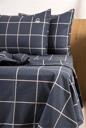 Benetton Home Gri Çizgili Tek Kişilik Ranforce Nevresim Seti