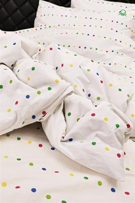 Benetton Home Renkli Puantiye Tek Kişilik Ranforce Nevresim Seti