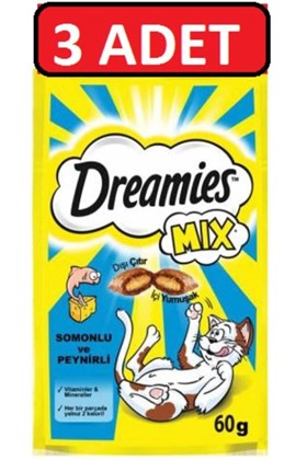 Dreamies Mix Somonlu Ve Peynirli Kedi Ödül Bisküvisi 60 G 3 Adet