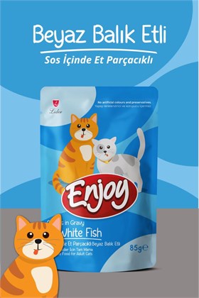 Enjoy Balıklı Kedi Pouch Yaş Mama 85Gr x 22 Adet