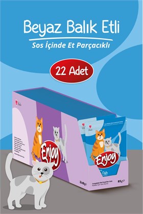 Enjoy Balıklı Kedi Pouch Yaş Mama 85Gr x 22 Adet