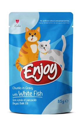 Enjoy ENJY Pouch Balıklı Yetişkin Kedi Maması 85 GR x 24 Adet