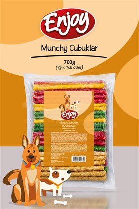 Enjoy Munchy Burgu Çubuk Köpek Kemiği 7g x 100 Adet