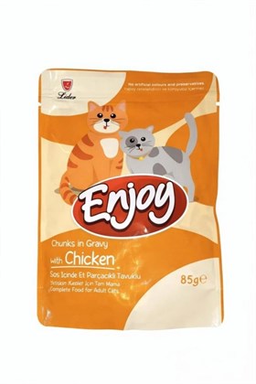 ENJOY Pouch Tavuklu Yetişkin Kedi Maması 85 GR x 24 Adet
