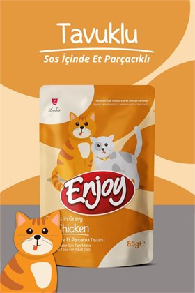 Enjoy Tavuk Etli Kedi Pouch Yaş Mama 85Gr x 22 Adet