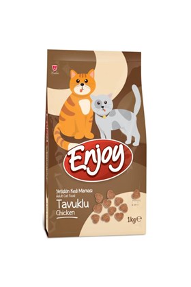 Enjoy Yetişkin Kediler için Tavuklu Tam ve Dengeli Kedi Maması 1 kg X 15