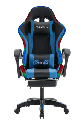 Fashcolle Blue Star Işıklı - Masaj Özellikli Oyuncu Koltuğu Mavi-Siyah