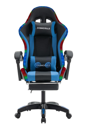 Fashcolle Blue Star Işıklı - Masaj Özellikli Oyuncu Koltuğu Mavi-Siyah