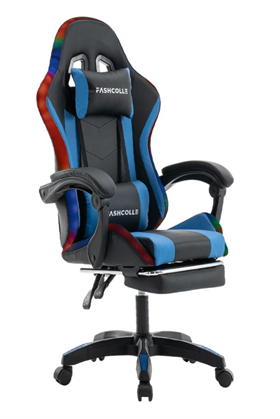 Fashcolle Blue Star Işıklı - Masaj Özellikli Oyuncu Koltuğu Mavi-Siyah