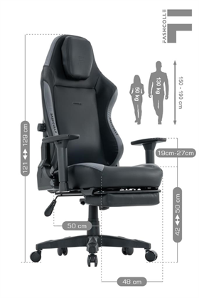 Fashcolle Globe Pro Black-Grey Oyuncu Koltuğu