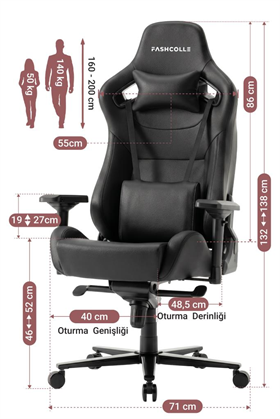 Fashcolle Grand Pro Black Oyuncu Koltuğu