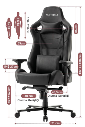 Fashcolle Grand Pro Black Oyuncu Koltuğu