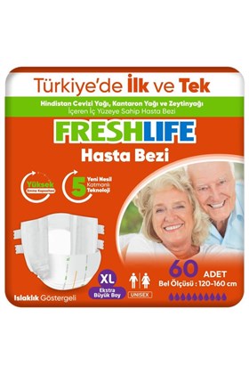 Freshlife 2li Xlarge Beden Extra Büyük Boy Yetişkin Hasta Bezi 30x2 (60 Adet)