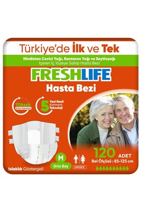 Freshlife 4lü Medium Orta Boy Yetişkin Hasta Bezi 30x4 (120 Adet)