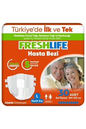 Freshlife Large Beden Büyük Boy Yetişkin Hasta Bezi 30 Adet