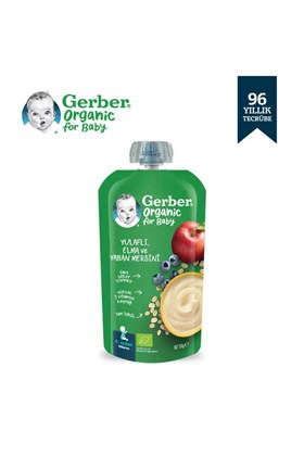Gerber Organik Yulaflı Elma Ve Yaban Mersini Püresi 110 gr