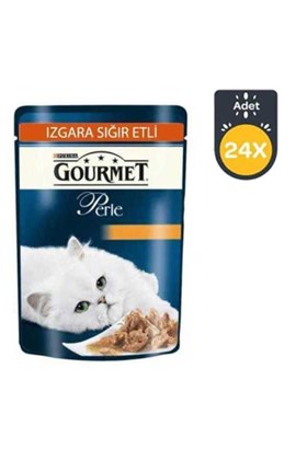 Gourmet Gourmet Perle Izgara Sığır Etli Kedi Konservesi 85 Gr*24 Adet