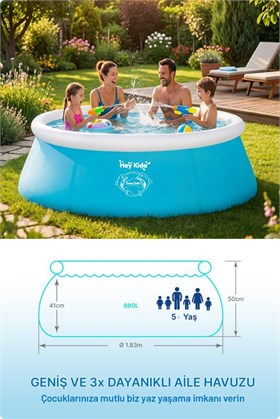 Heykida Swim Safe Hızlı Kurulum Havuzu 183x51cm