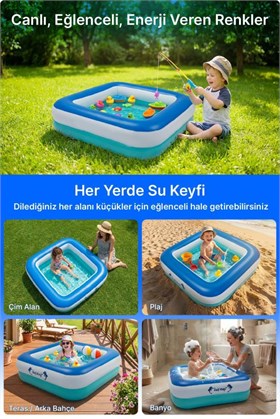 Heykida Swim Safe Kare Yüzme Havuzu 86x86x25cm