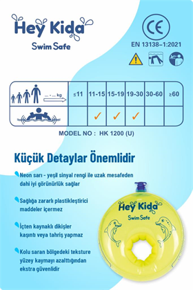 Heykida Swim Safe Yüzme Yardımcısı Deniz Kolluğu 1-6 Yaş