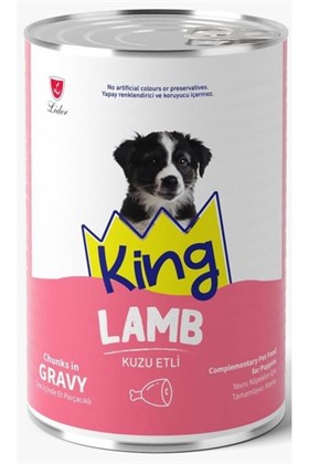 King Et Parçacıklı Kuzu Etli Yavru Köpek Konserve 400 Gr*24 ADET