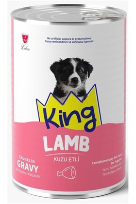 King Et Parçacıklı Kuzu Etli Yavru Köpek Konserve 400 Gr*6 ADET