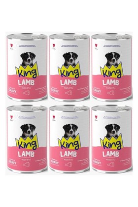 King Et Parçacıklı Kuzu Etli Yavru Köpek Konserve 400 Gr*6 ADET