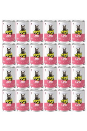 King KUZU ETLİ YETİŞKİN KEDİ KONSERVESİ 400 GR*24 Adet