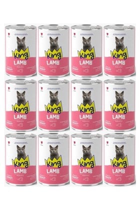 King KUZU ETLİ YETİŞKİN KEDİ KONSERVESİ 400 GR*12 Adet