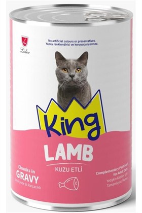 King KUZU ETLİ YETİŞKİN KEDİ KONSERVESİ 400 GR*20 Adet