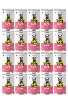 King KUZU ETLİ YETİŞKİN KEDİ KONSERVESİ 400 GR*20 Adet