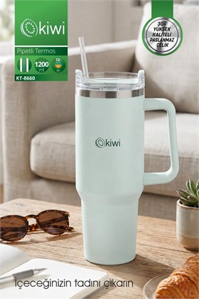 Kiwi Kt-8660 Pipetli Termos Bardak 1,2 Lt Yeşil