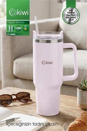 Kiwi Kt-8660 Pipetli Termos Bardak 1,2 Lt Pembe