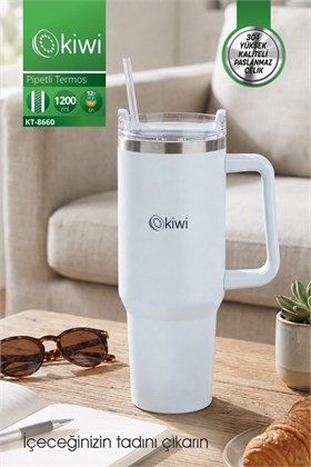 Kiwi Kt-8660 Pipetli Termos Bardak 1,2 Lt Mavi