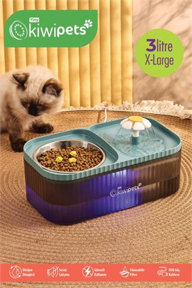 Kiwi Pets Kpf-10548 Mama Kabı ve Otomatik Evcil Hayvan Su Çeşmesi