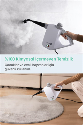 Livenzi JJB-303 El Tipi Buharlı Temizleyici – Beyaz & Gri 