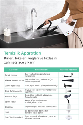 Livenzi JJB-303 El Tipi Buharlı Temizleyici – Beyaz & Gri 