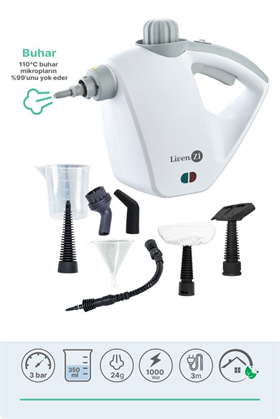 Livenzi JJB-303 El Tipi Buharlı Temizleyici – Beyaz & Gri 