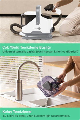 Livenzi JJB-737-II Koltuk Halı Yıkama Ve Leke Çıkartma Makinesi-Beyaz