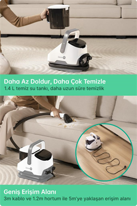Livenzi JJB-737-II Koltuk Halı Yıkama Ve Leke Çıkartma Makinesi-Beyaz