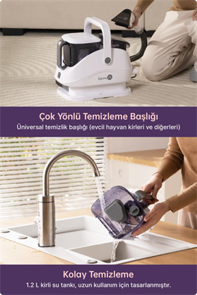 Livenzi JJB-747-A Buharlı Koltuk Halı Yıkama Ve Leke Çıkartma Makinesi-Beyaz