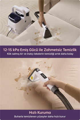 Livenzi JJB-747-A Buharlı Koltuk Halı Yıkama Ve Leke Çıkartma Makinesi-Beyaz