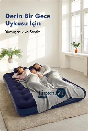 Livenzi Nature Çift Kişilik Şişme Yatak & Yastık (203 × 152 × 22 Cm )