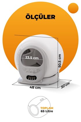 Livenzi Pet Akıllı Otomatik Kedi Tuvaleti | Wi-Fi Kontrollü & Otomatik Temizleme & Koku Önleyici & Uv Sterilizasyon